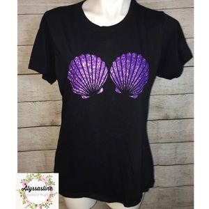Black and purple shell’s mermaid shirt